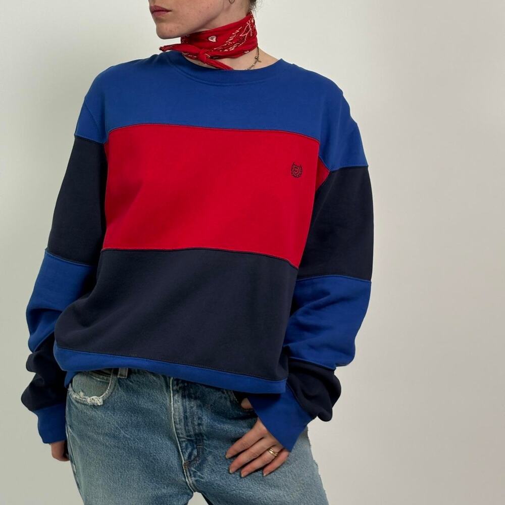 Vintage Collegiate Color Block Sweatshirt | Chaps | Men's Size Large